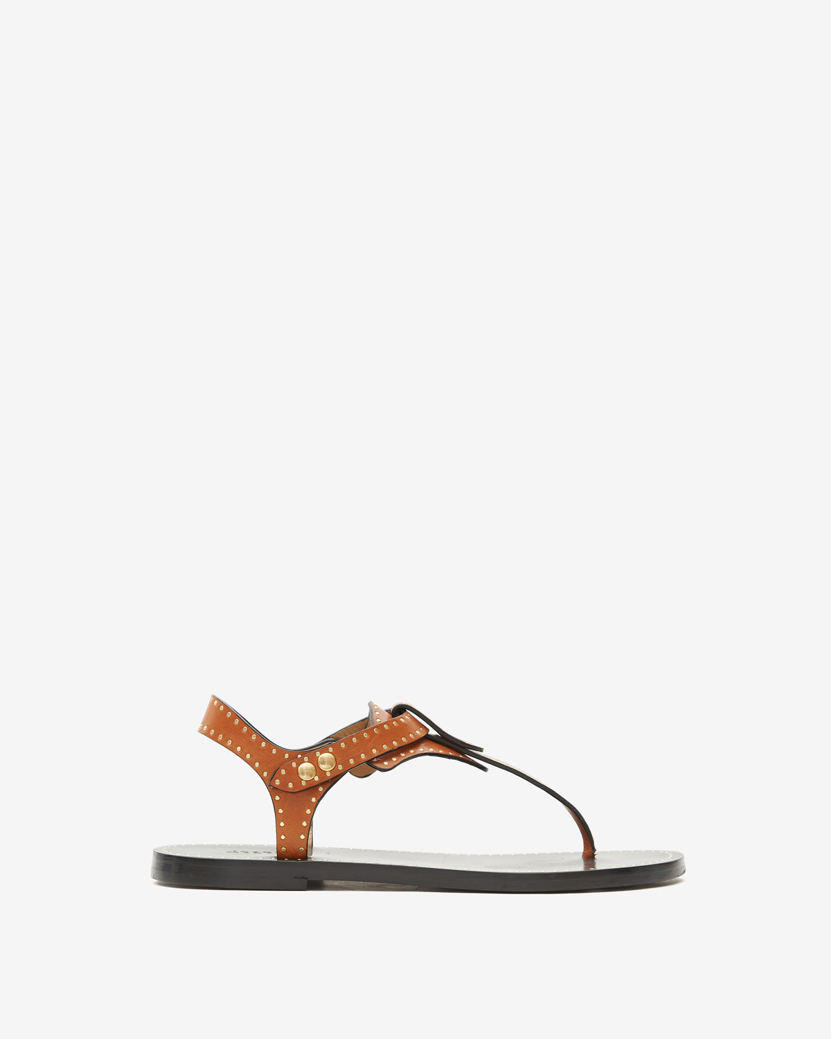 Sandalias planas de piel con tachuelas joony - Havana - Woman - 1