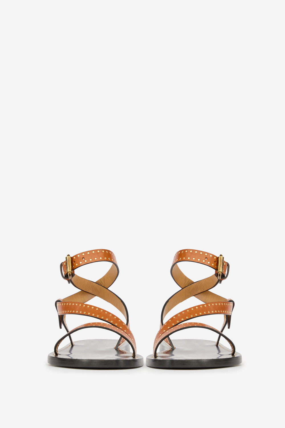 Sandales plates jopee en cuir clouté - Havana - Woman - 4