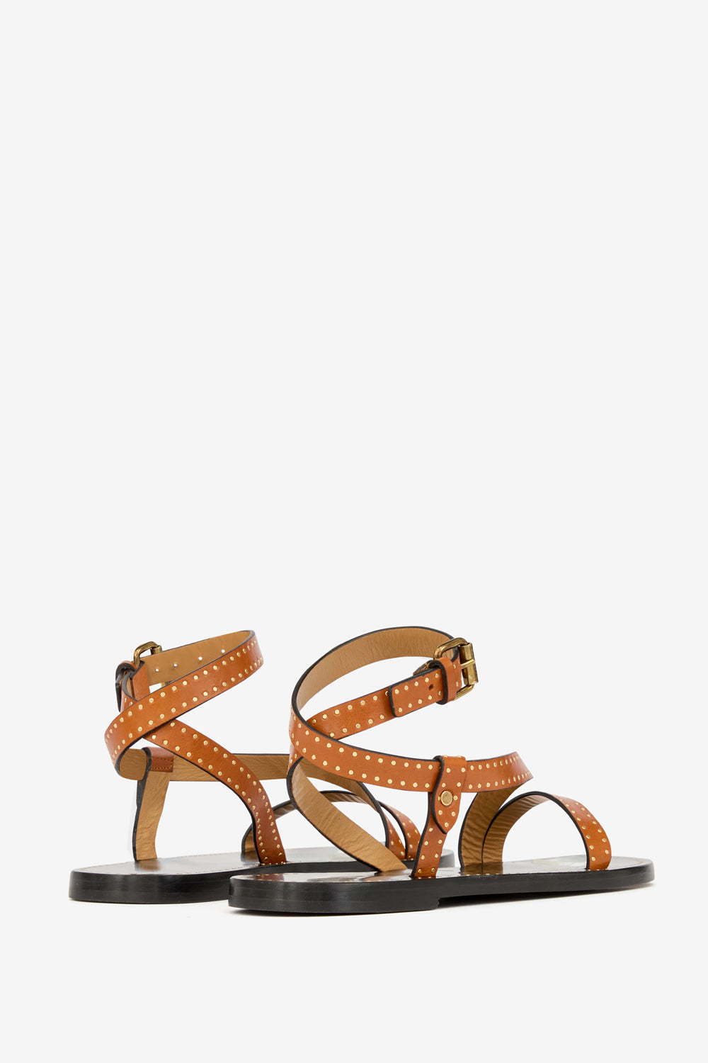 Sandales plates jopee en cuir clouté - Havana - Woman - 2