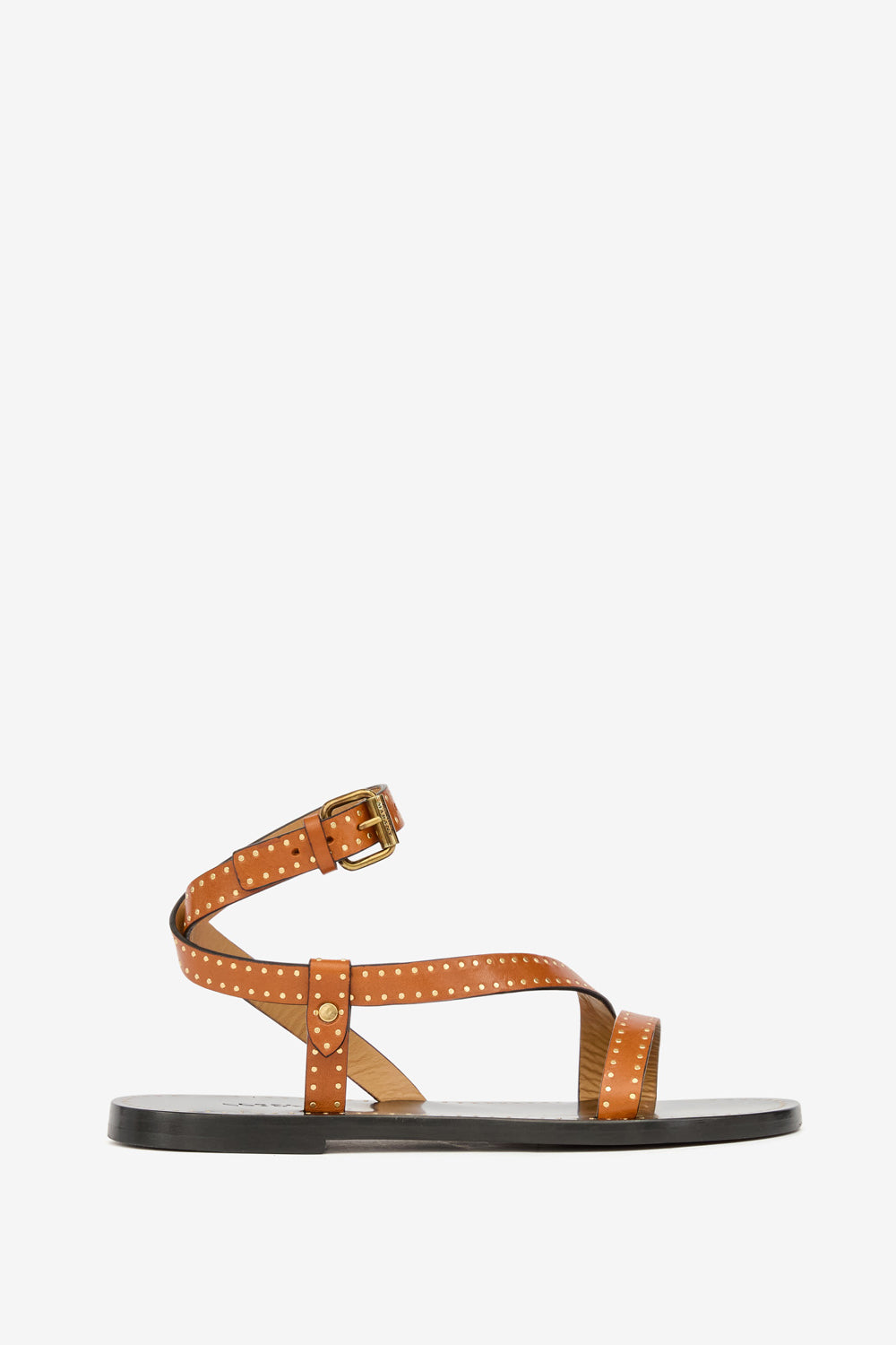 Sandales plates jopee en cuir clouté - Havana - Woman - 1