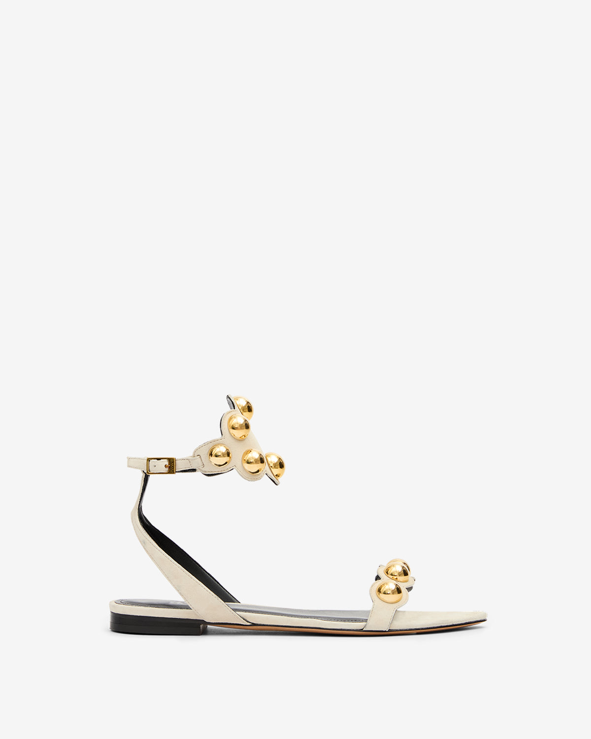 Aselda jeweled suede leather sandals - Ecru-gold - Woman - 1