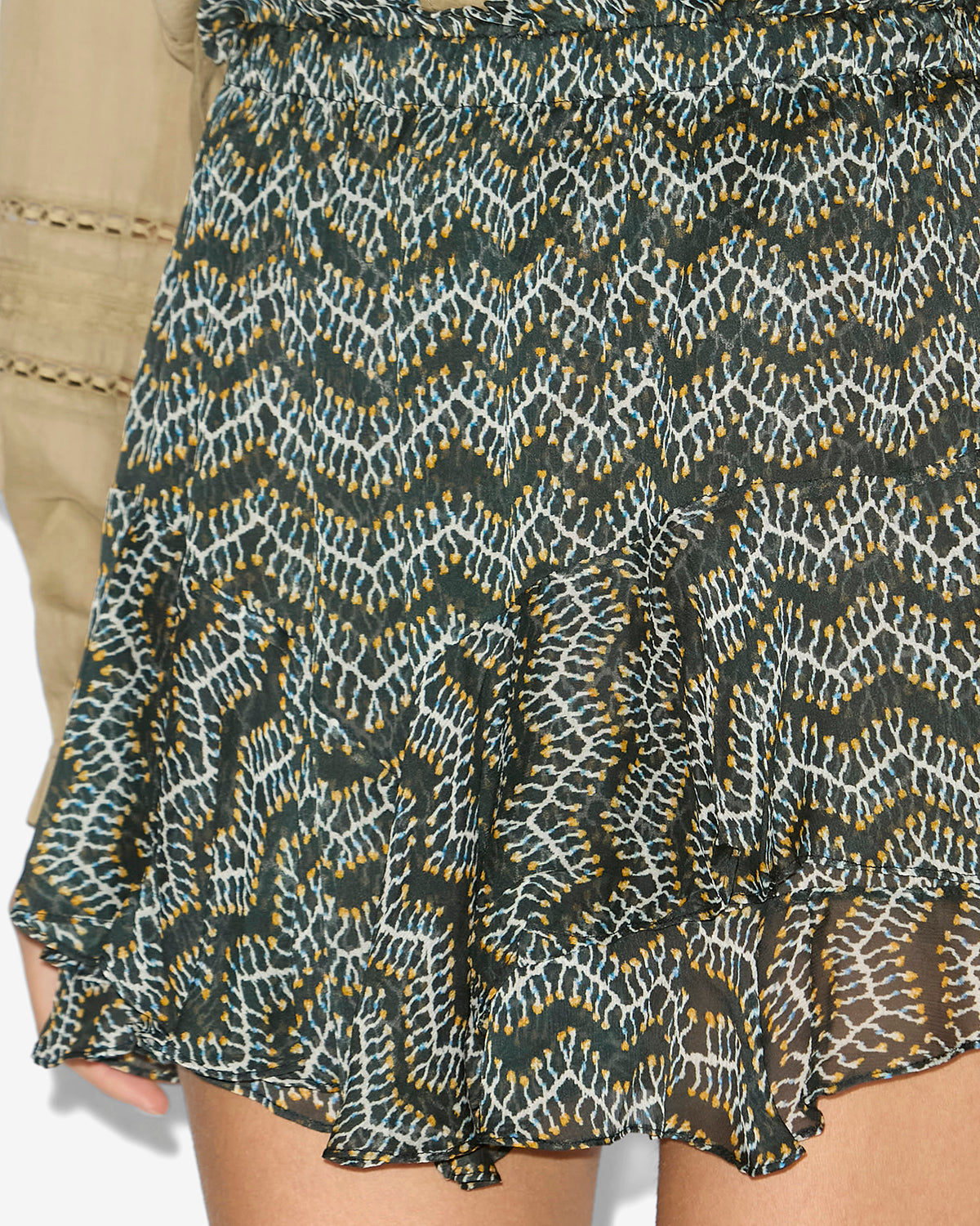 Sornel short printed muslin shorts - Black - Woman - 2