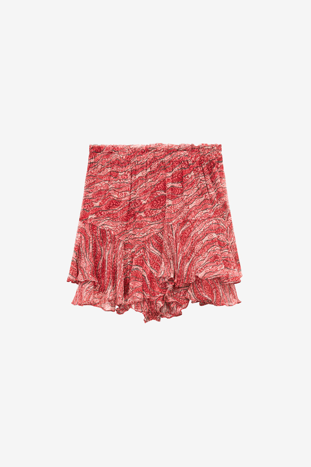 Short court sornel en mousseline imprimée - Rouge - Woman - 1