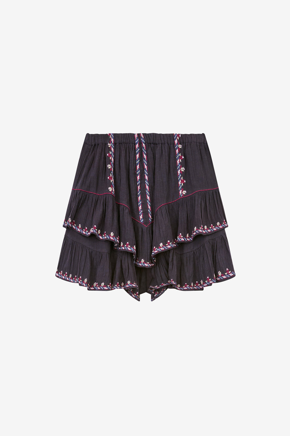 Short jocadia en gaze brodée à volants - Faded night/lilac - Woman - 1