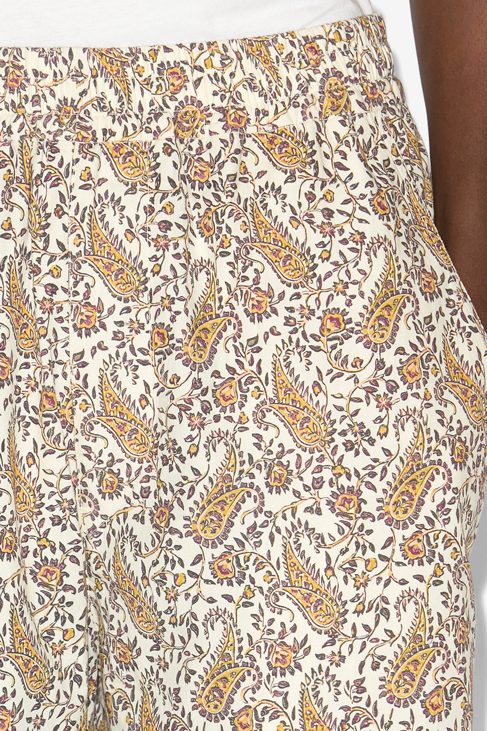 Layan shorts in printed cotton  - Ecru - Man - 3