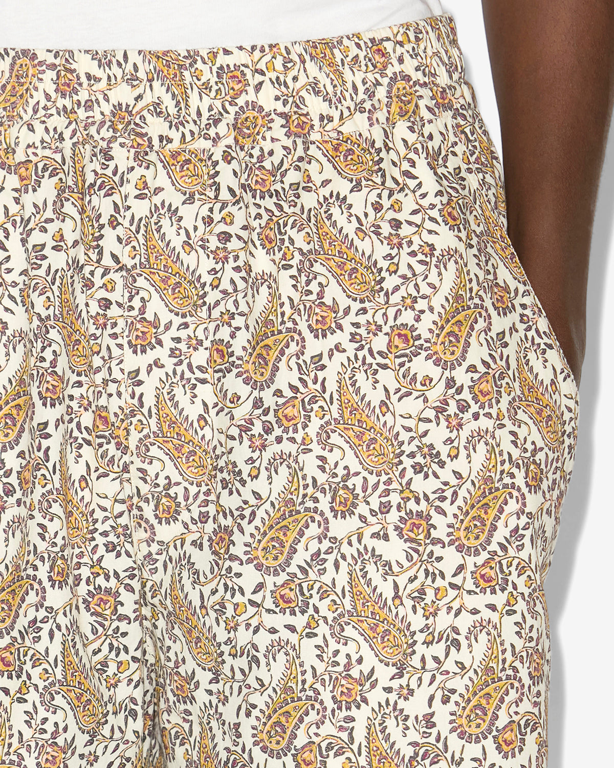 Layan shorts in printed cotton  - Ecru - Man - 2