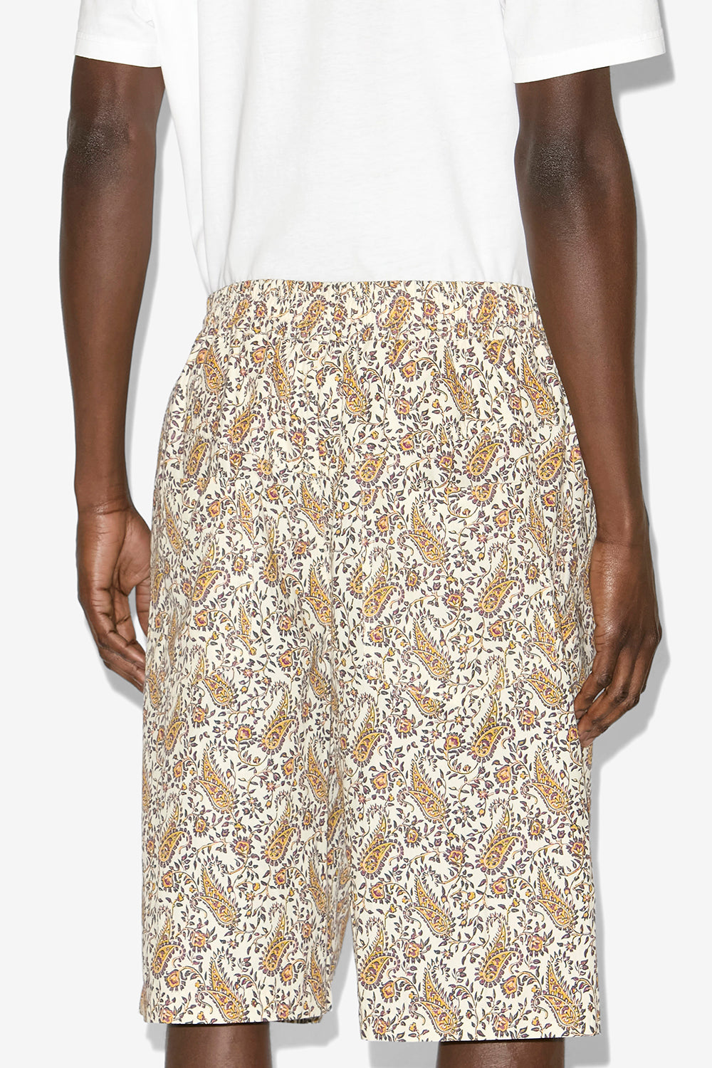 Layan shorts in printed cotton  - Ecru - Man - 5