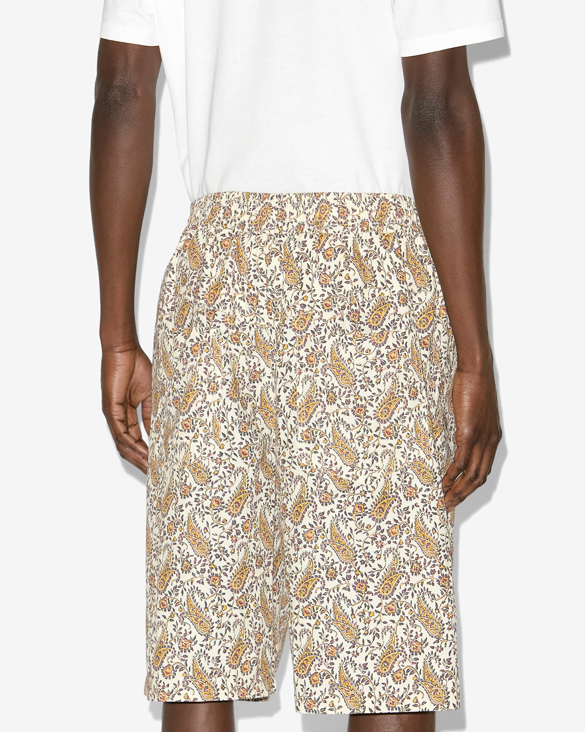 Layan shorts in printed cotton  - Ecru - Man - 4