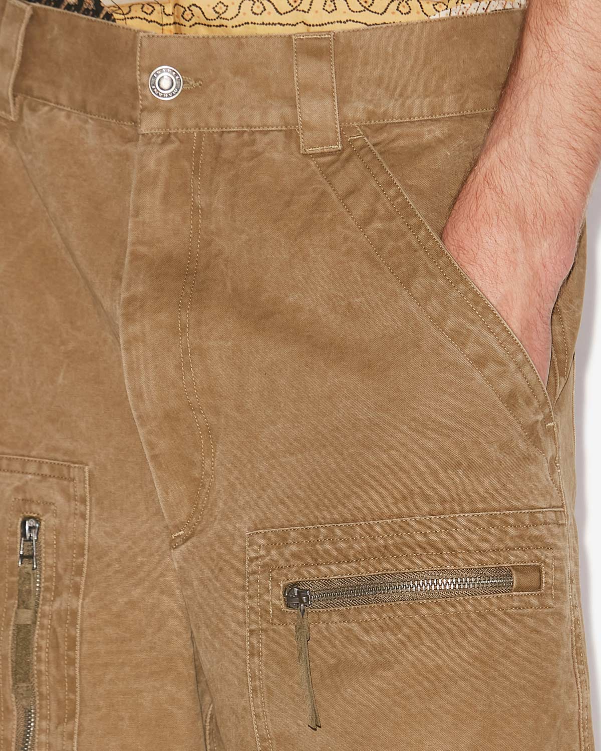 Kyle coated cotton shorts - Light bronze - Man - 2