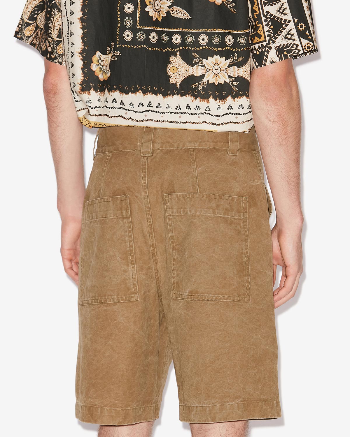 Kyle coated cotton shorts - Light bronze - Man - 4