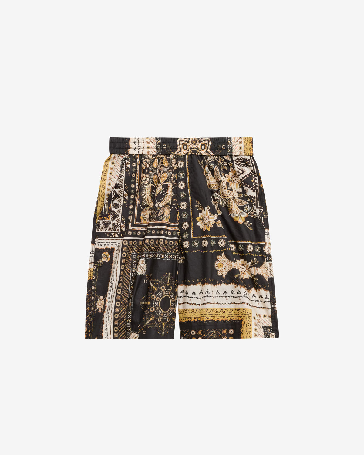 Gregorian printed cotton shorts - Black-ochre - Man - 5