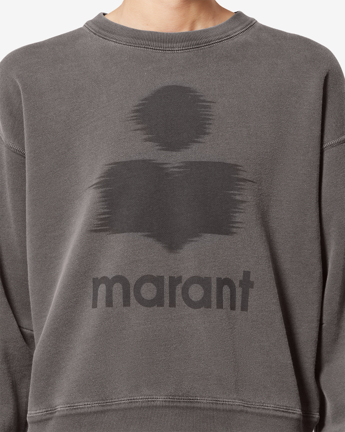 Mobyli cotton sweatshirt with logo - Anthracite - Woman - 2
