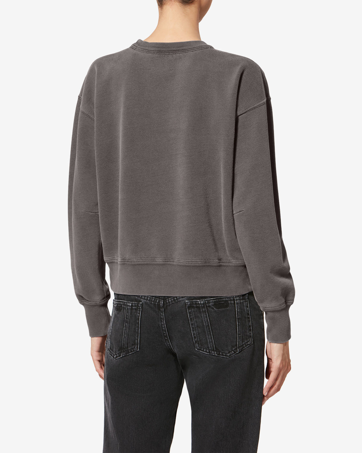 Mobyli cotton sweatshirt with logo - Anthracite - Woman - 4