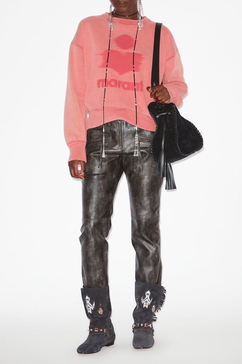 Sweatshirt mobyli en coton à logo - Corail - Woman - 2