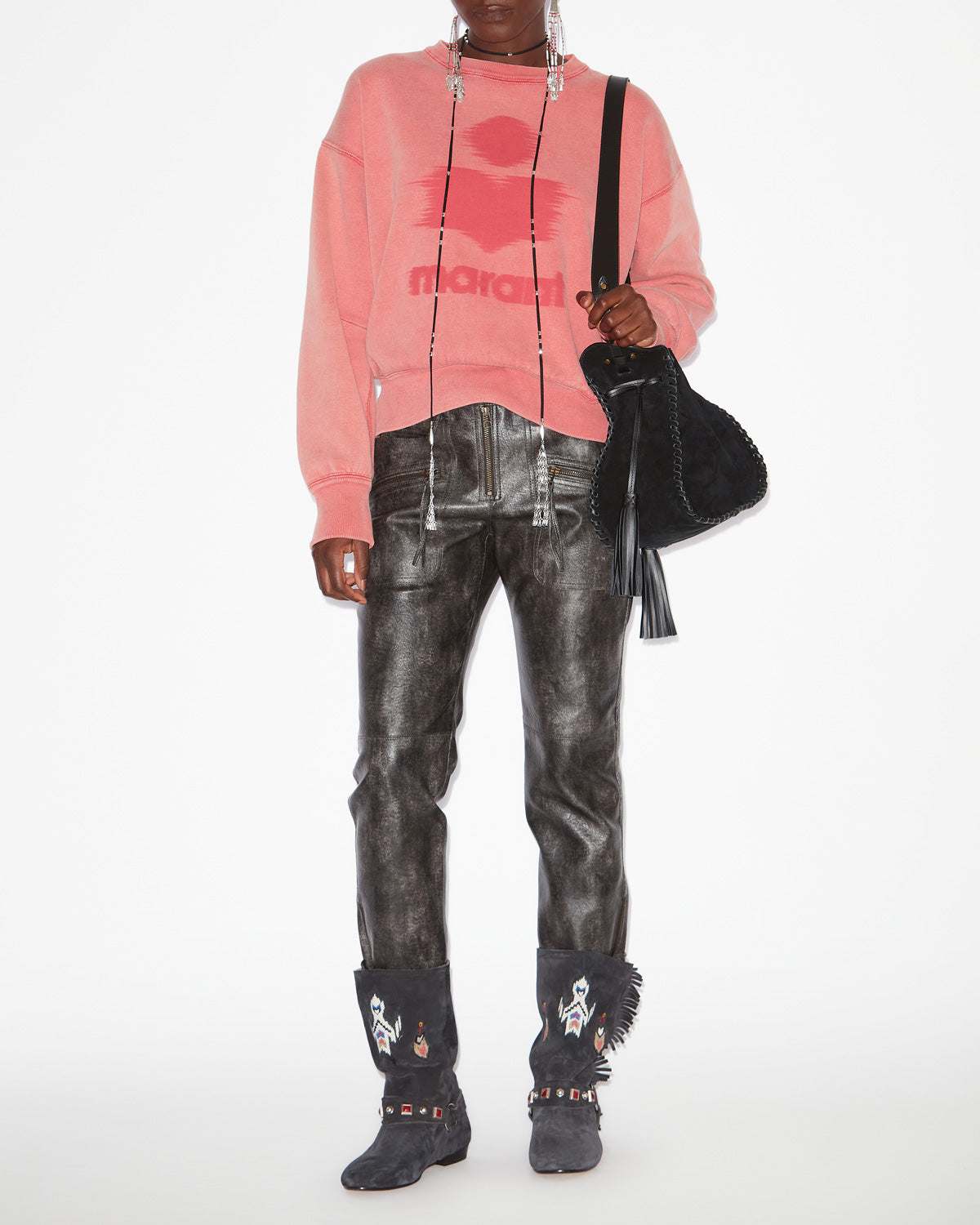 Mobyli ロゴ入りコットン スウェットシャツ - Coral - Woman - 1