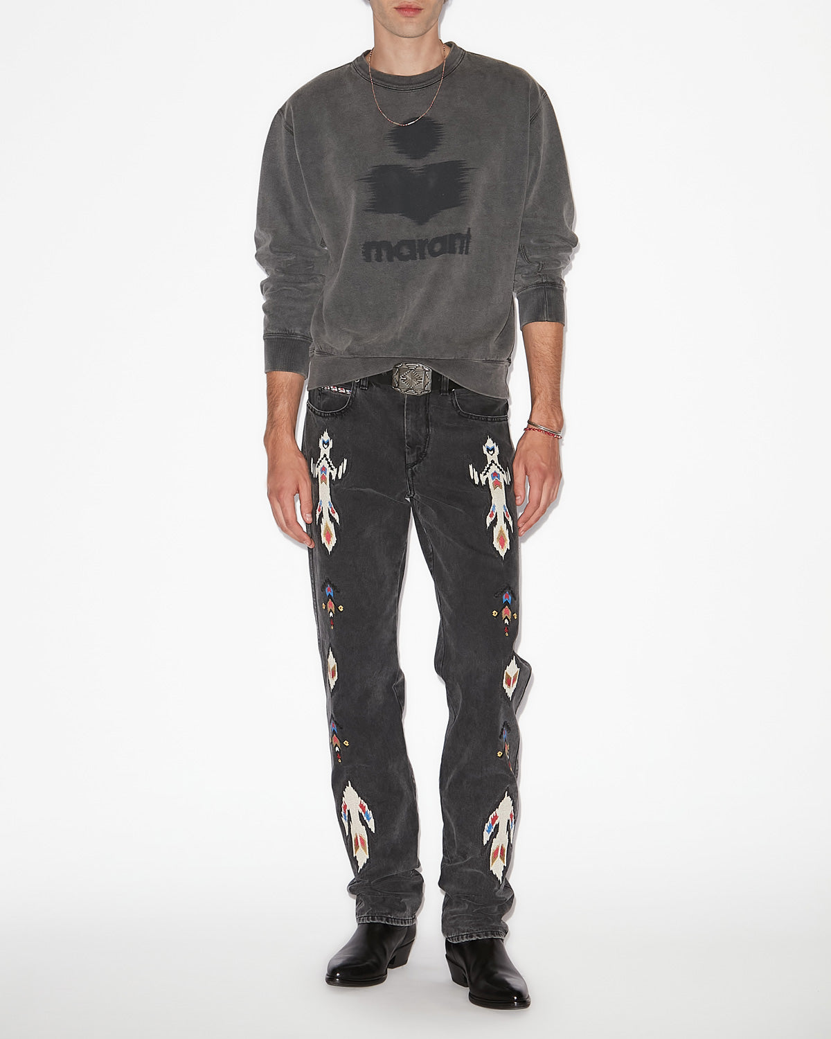 Sudadera mikoy de algodón con logotipo - Gris oscuro - Man - 1