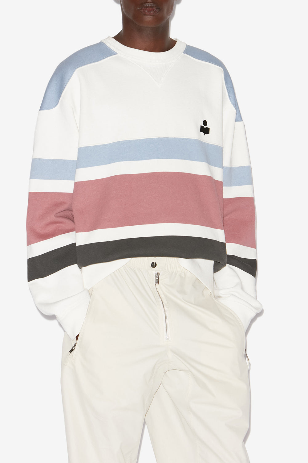 Gestreiftes sweatshirt meyoan mit logos - Beige - Man - 4