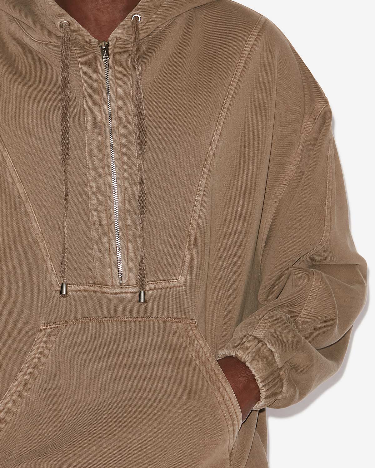 Kapuzensweatshirt yanis aus verwaschenem jersey - Khaki - Man - 2