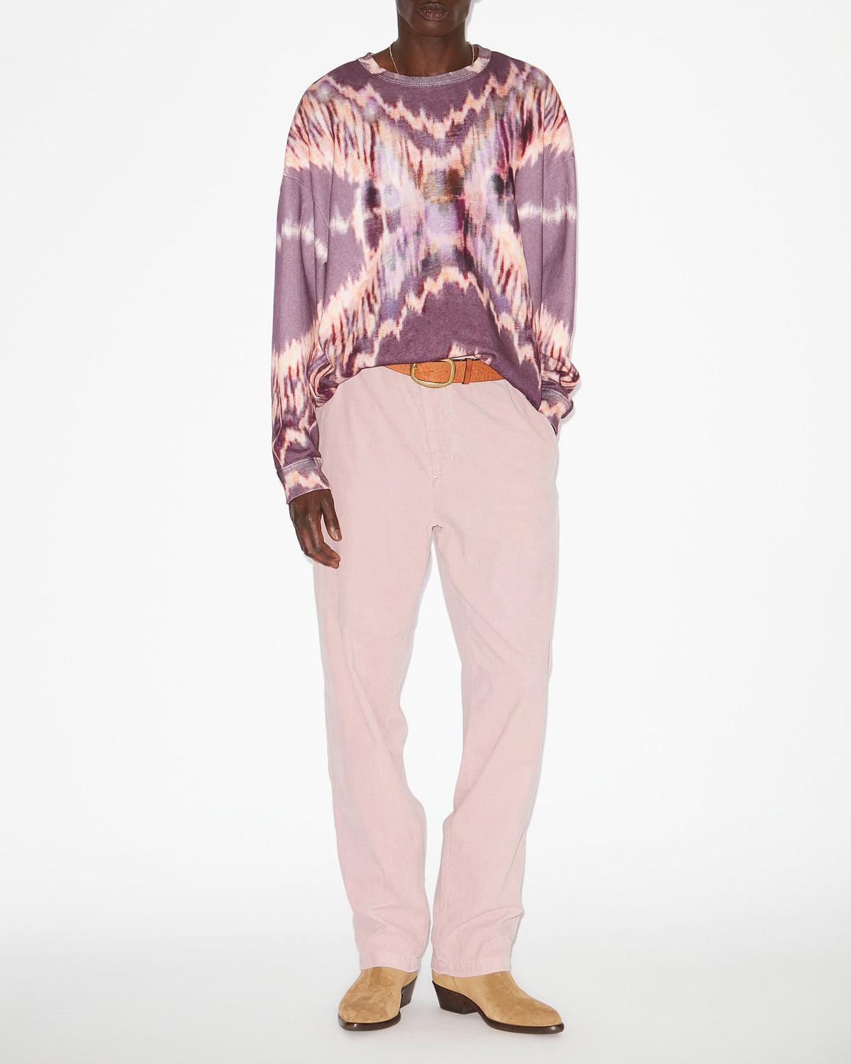 Sudadera dobbie de algodón tie-dye - Faded purple - Man - 1