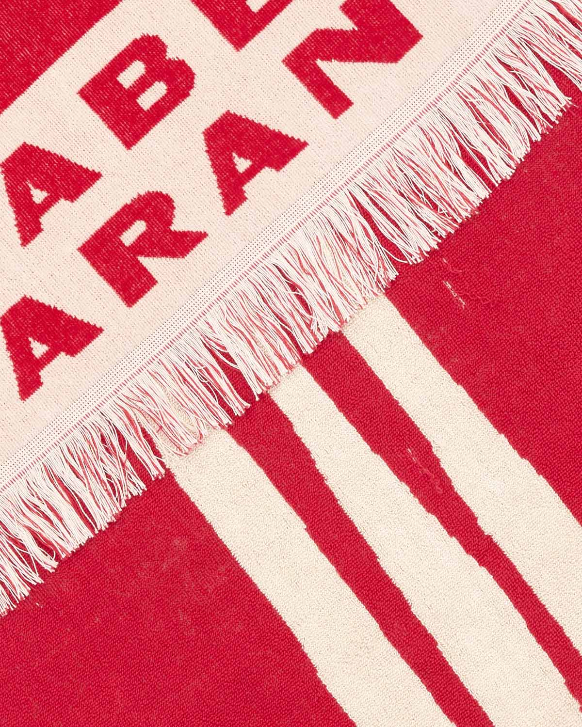 Maratea cotton graphic pattern towel - Ecru and red - Woman - 2