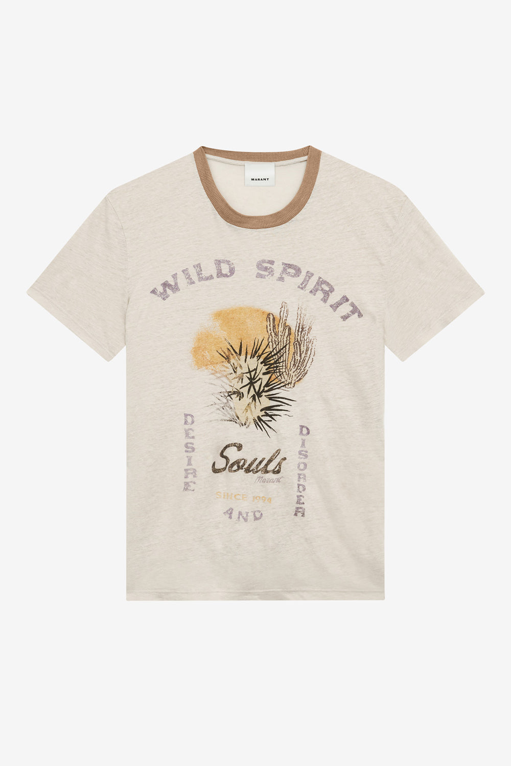 T-shirt kiliann aus bedrucktem leinen - Ecru/sand - Woman - 1