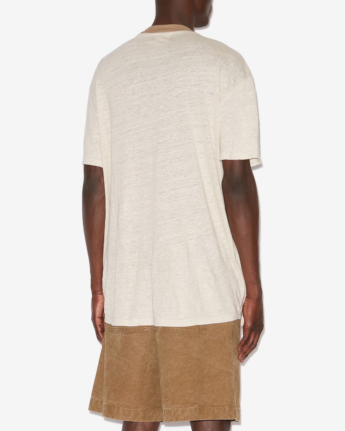 T-shirt honore en lin imprimé - Ecru/sand - Man - 4