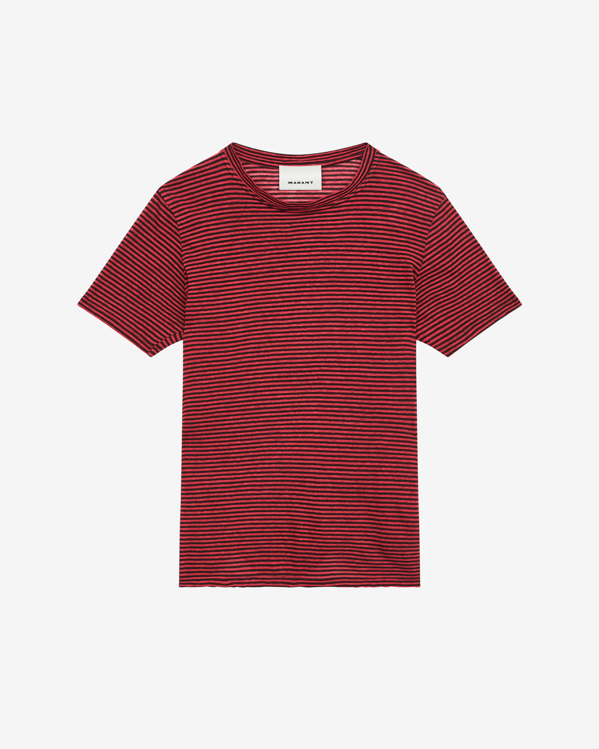 Camiseta leon de lino a rayas - Rojo - Man - 5