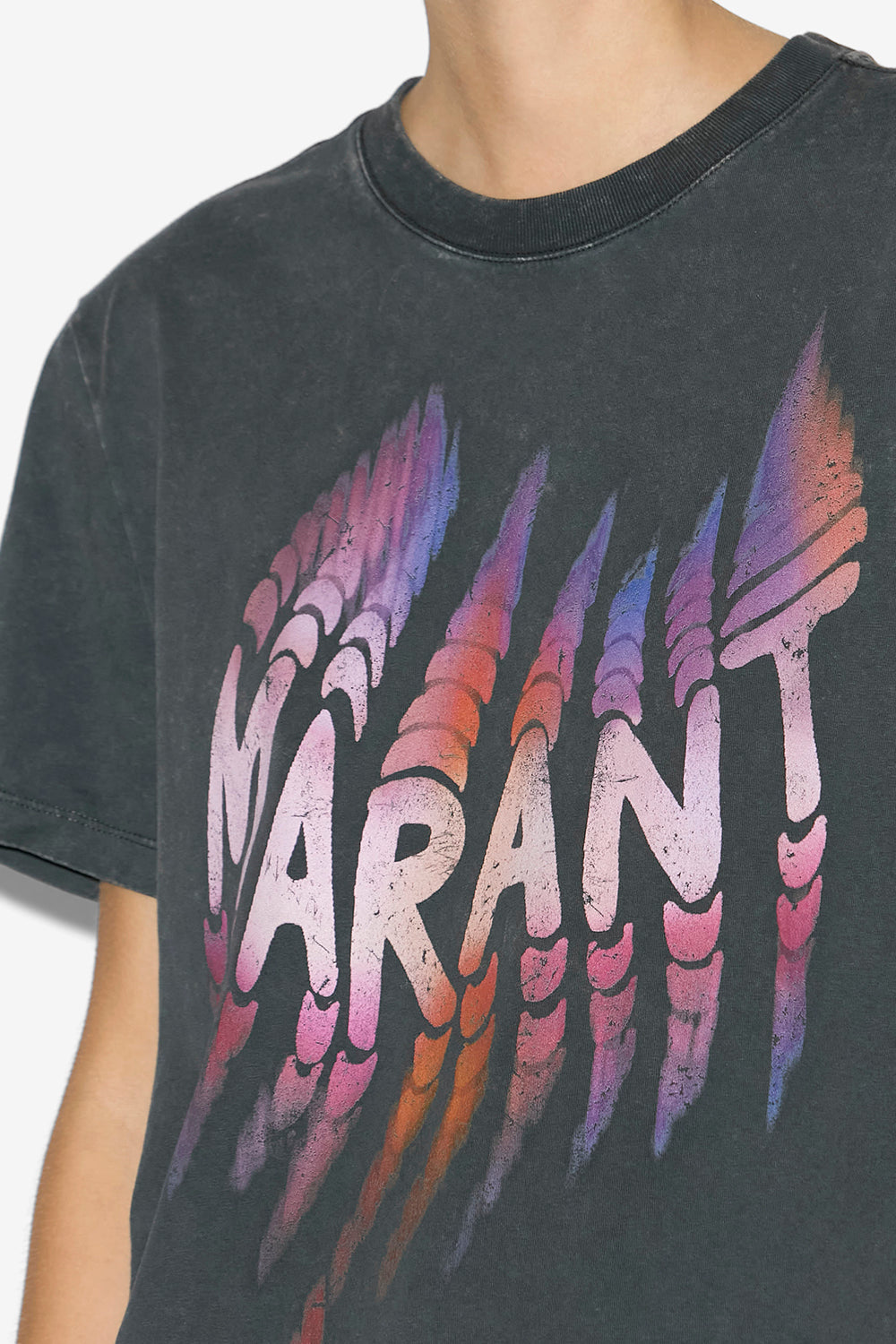 T-shirt à logo zoeline en coton  - Noir délavé - Woman - 3