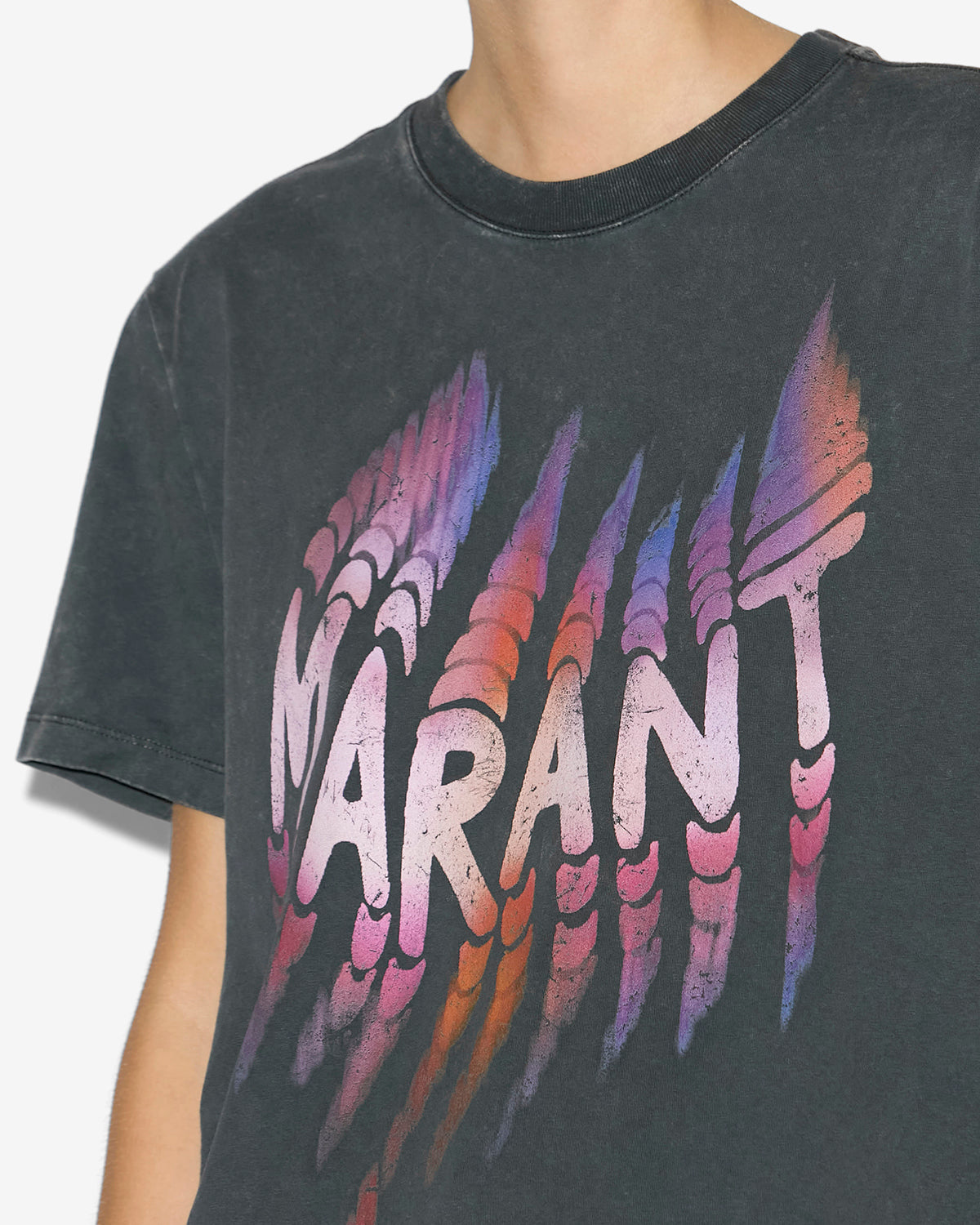 T-shirt à logo zoeline en coton  - Noir délavé - Woman - 2