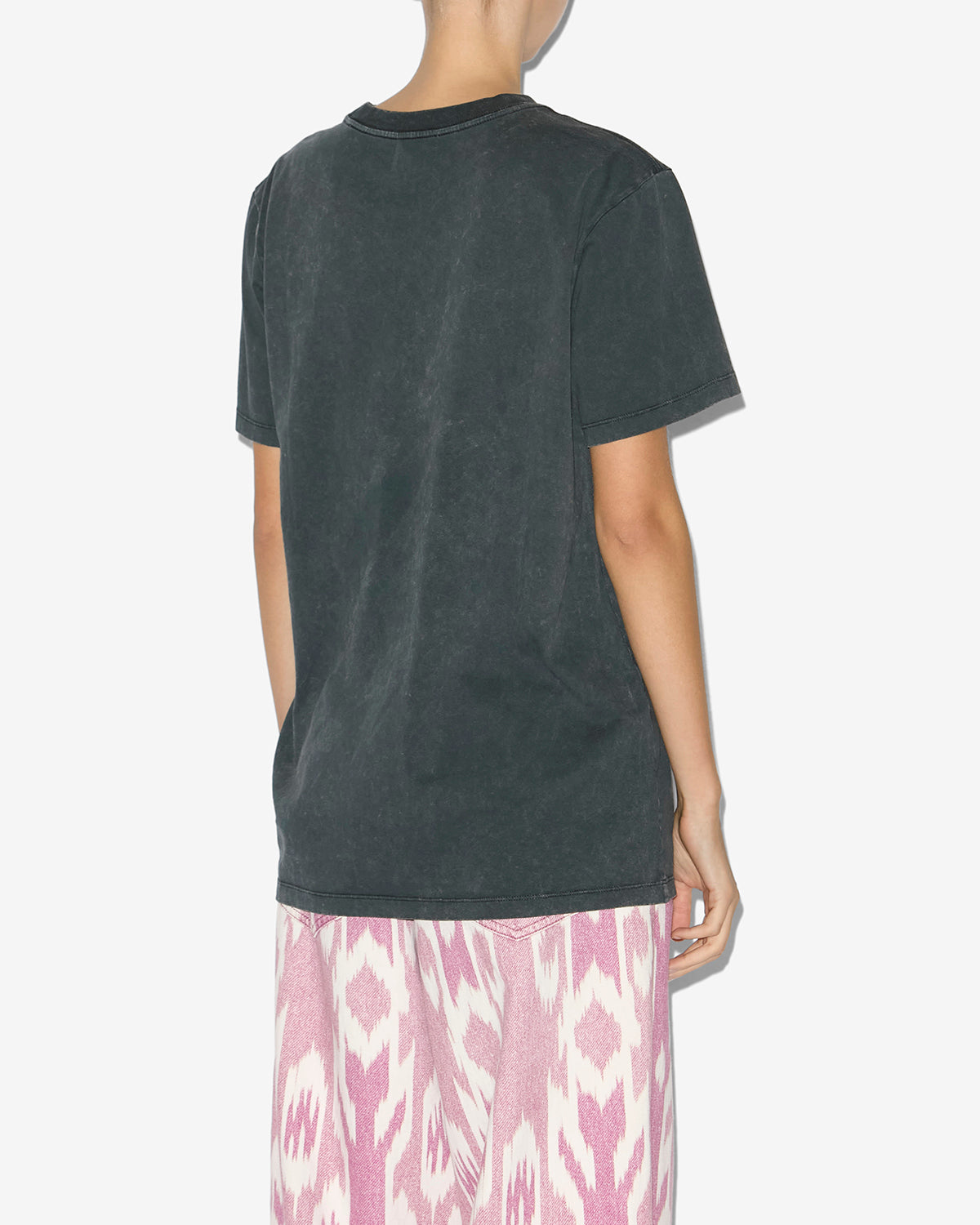 T-shirt à logo zoeline en coton  - Noir délavé - Woman - 4