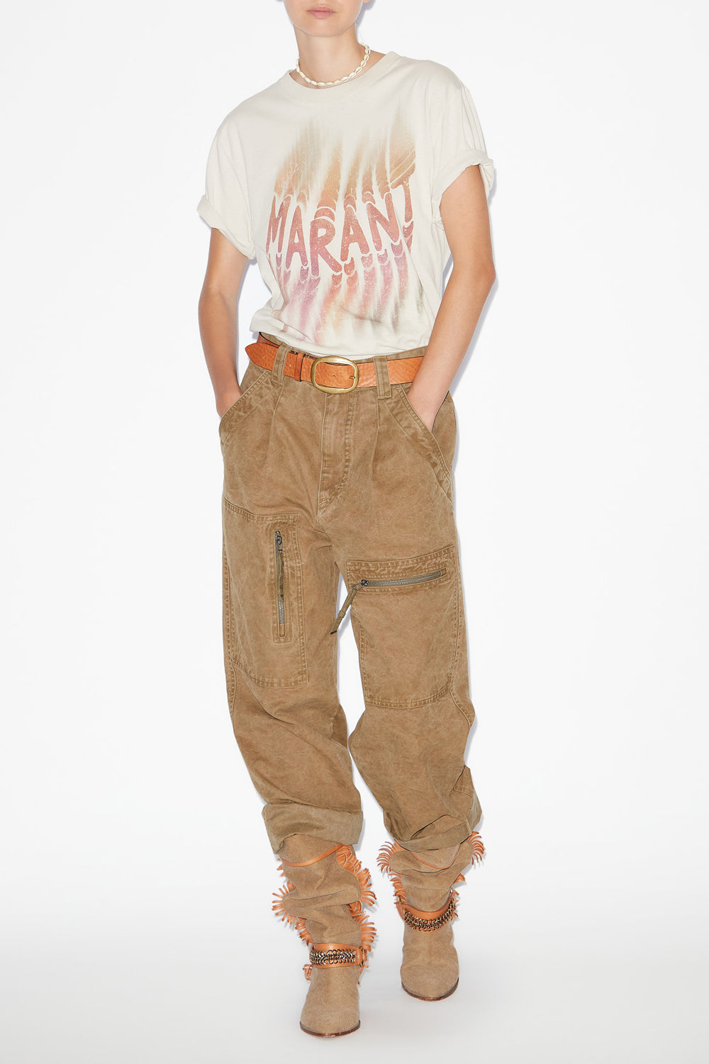 Logo-t-shirt zoeline aus baumwolle - Naturfarben - Woman - 2