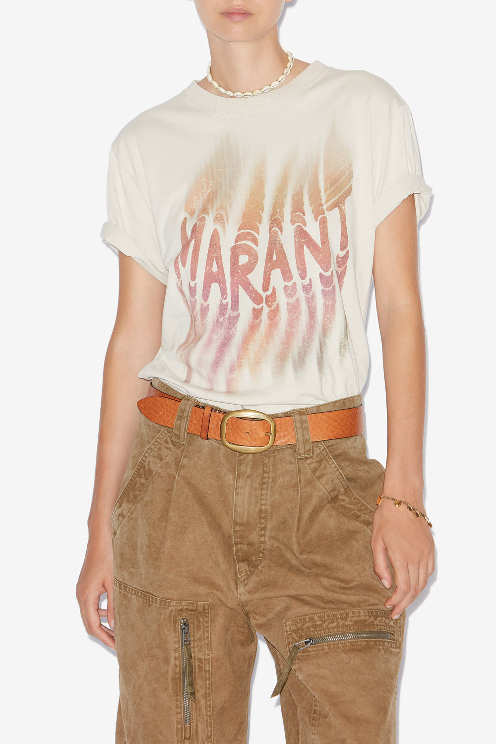 Logo-t-shirt zoeline aus baumwolle - Naturfarben - Woman - 4