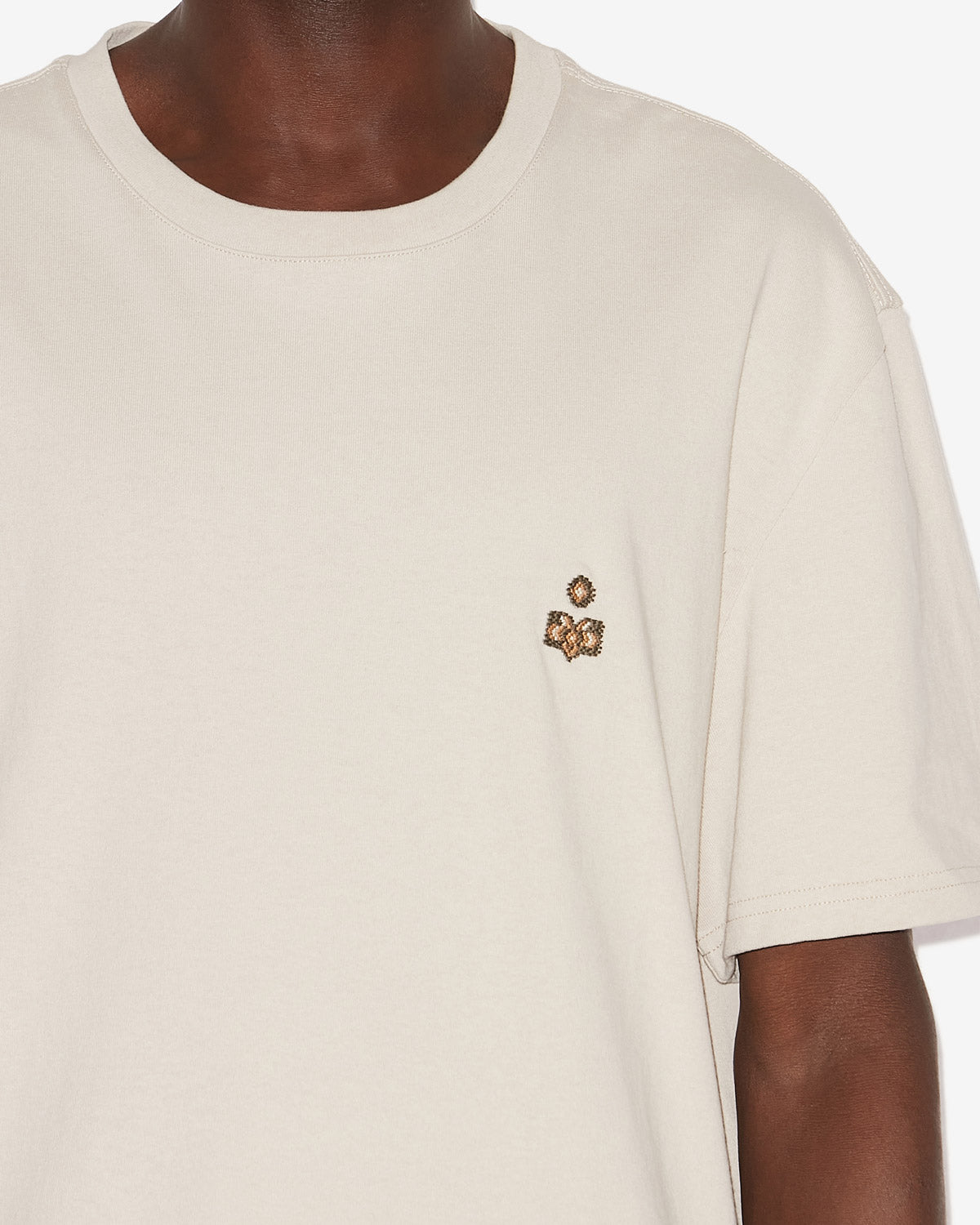 Hugo cotton t-shirt with logo - Ecru - Man - 2