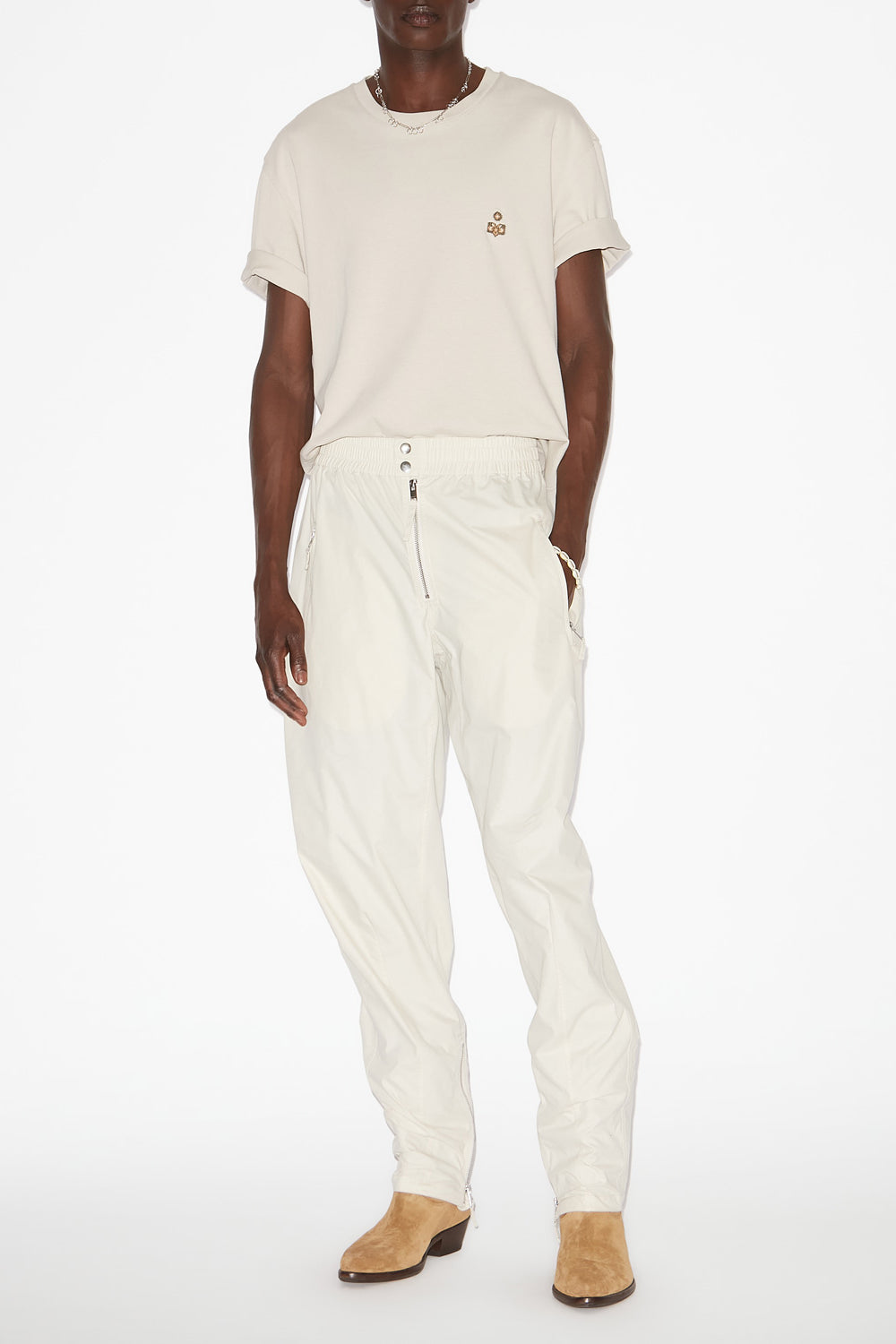 Camiseta con logotipo hugo de algodón - Crudo - Man - 2