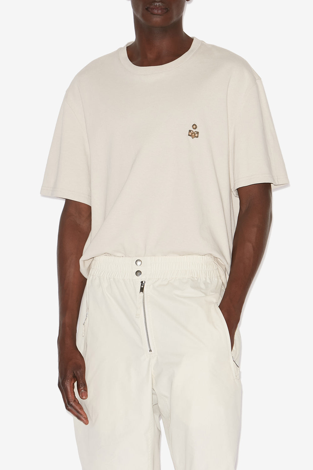 Camiseta con logotipo hugo de algodón - Crudo - Man - 4