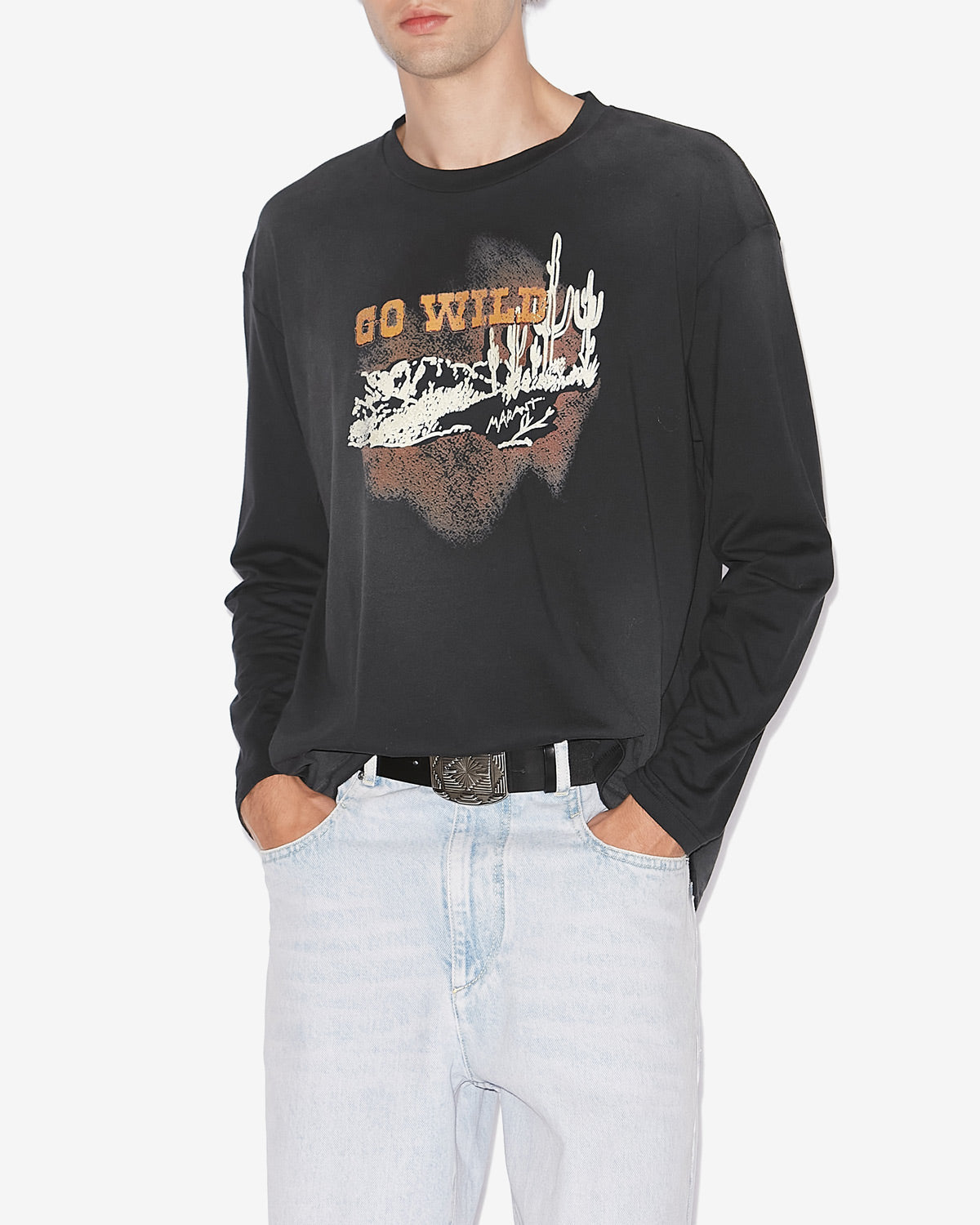 Leiloha printed linen t-shirt - Black - Man - 3