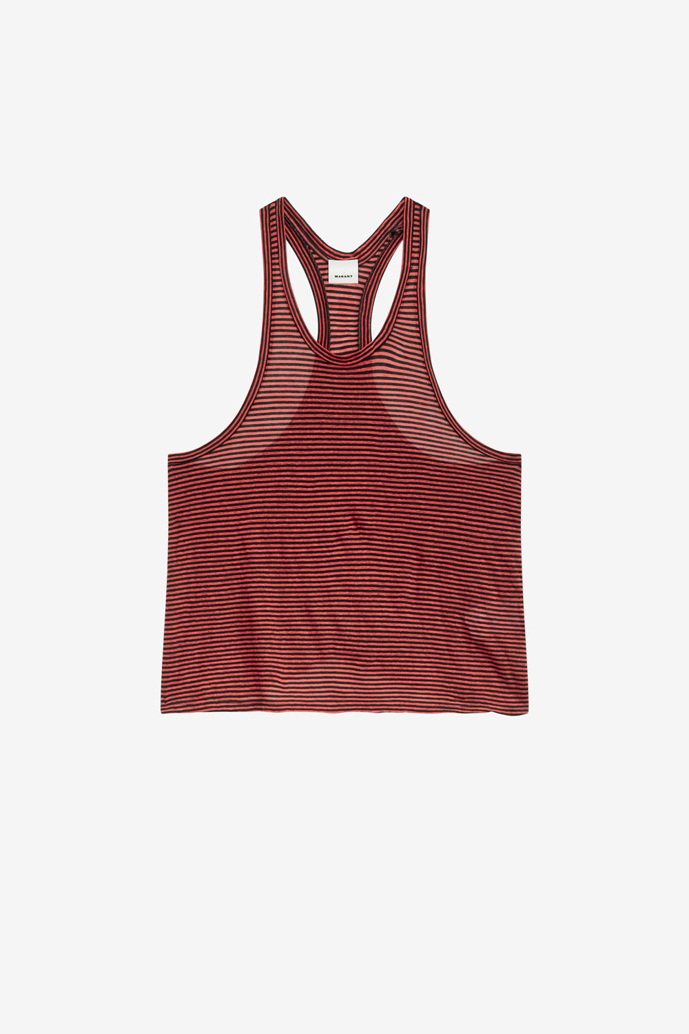 Darius striped linen tank top - Red - Man - 1