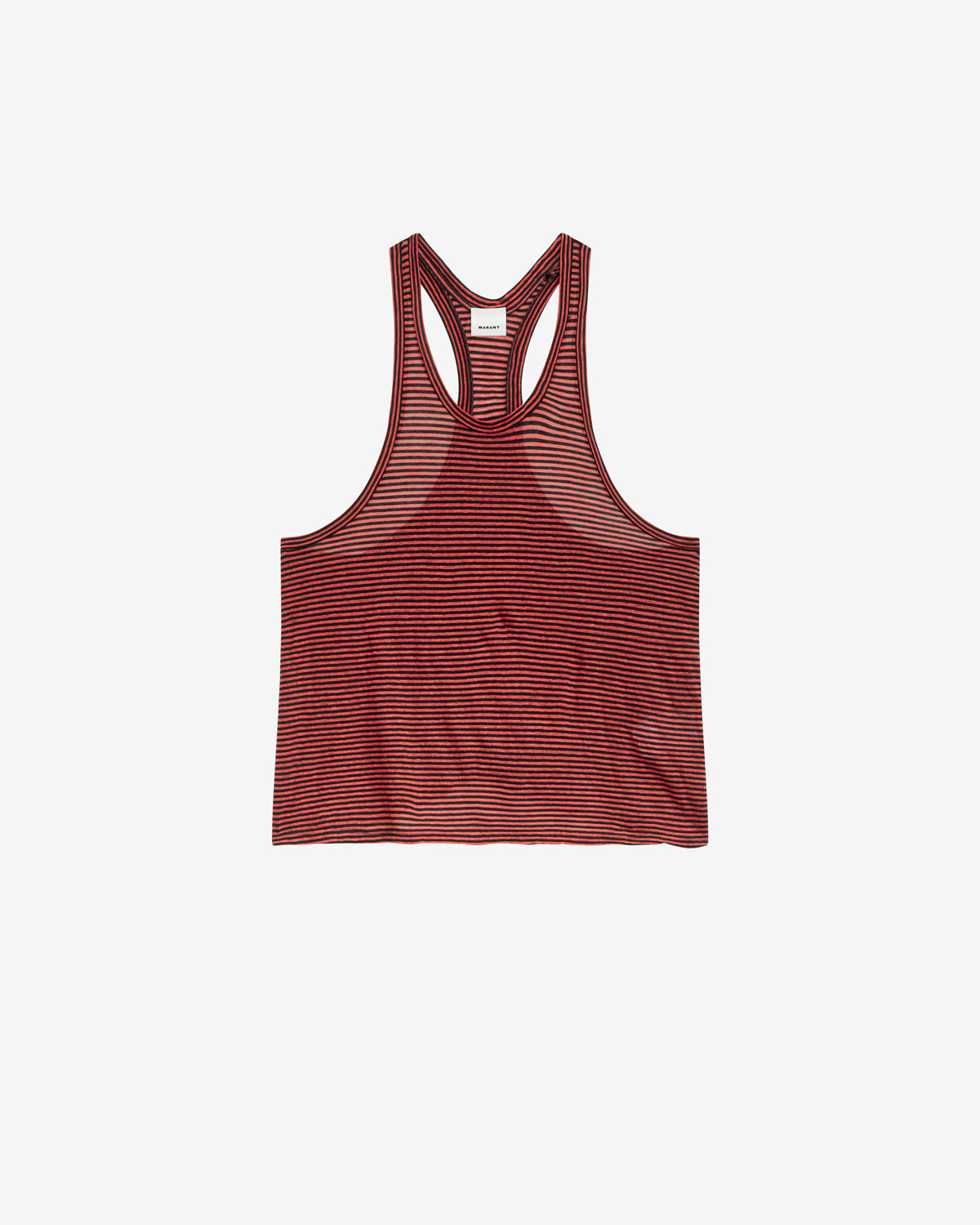 Tanktop darius aus gestreiftem leinen - Rot - Man - 5
