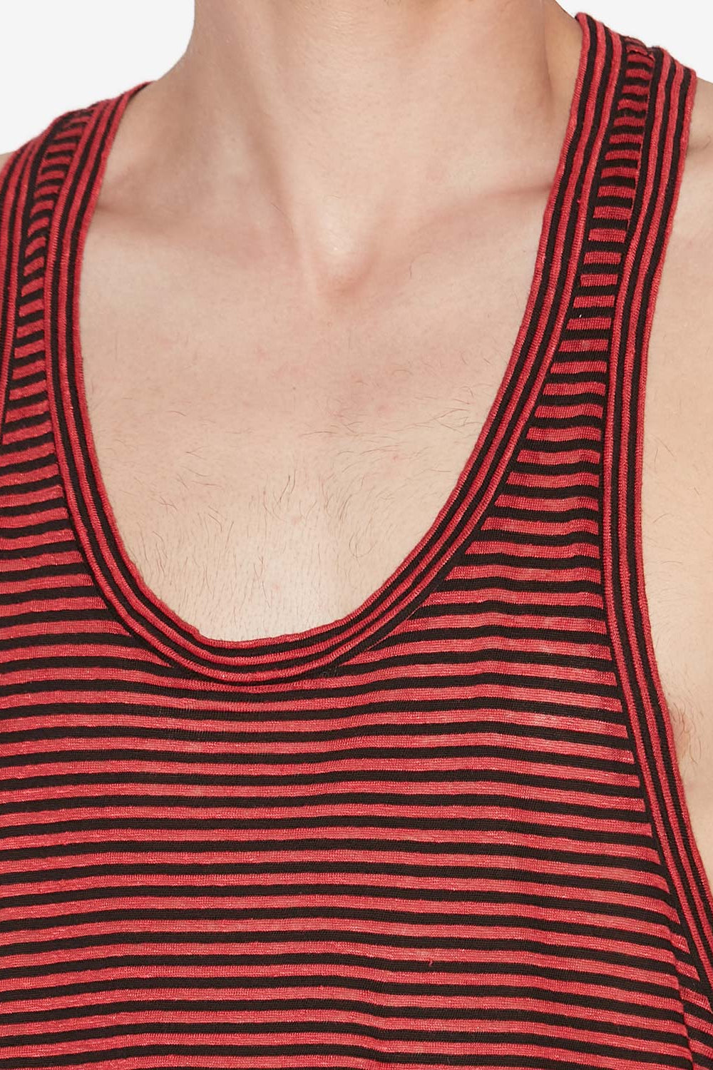Darius striped linen tank top - Red - Man - 3