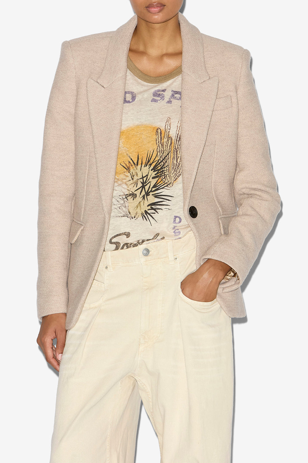 Chaqueta de traje kerstin de lana virgen - Beige - Woman - 4