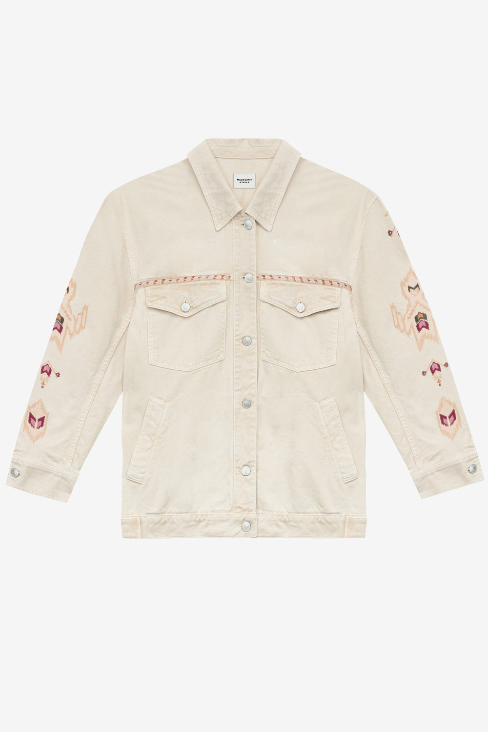 Manona embroidered denim jacket - Ecru - Woman - 1