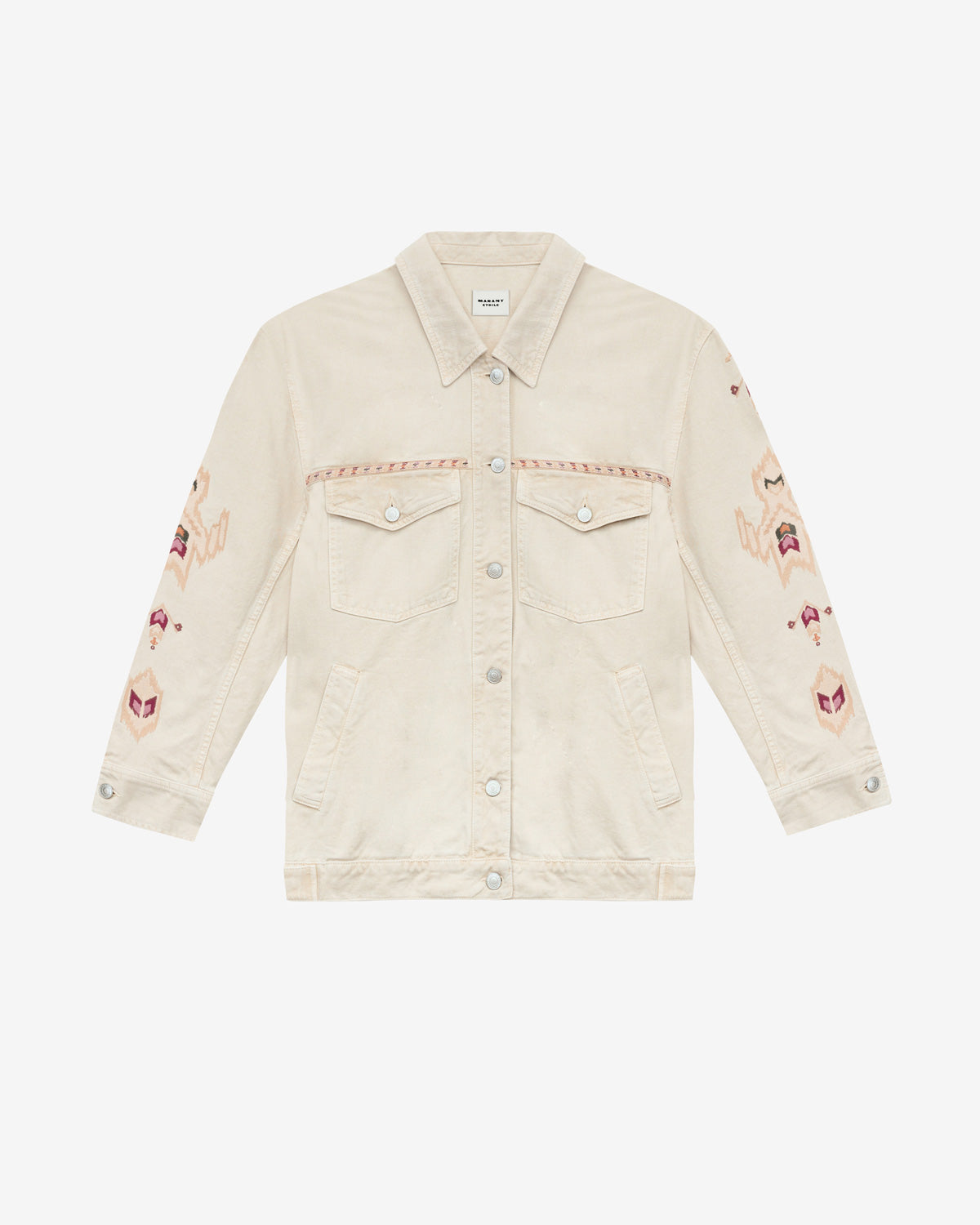 Manona embroidered denim jacket - Ecru - Woman - 5