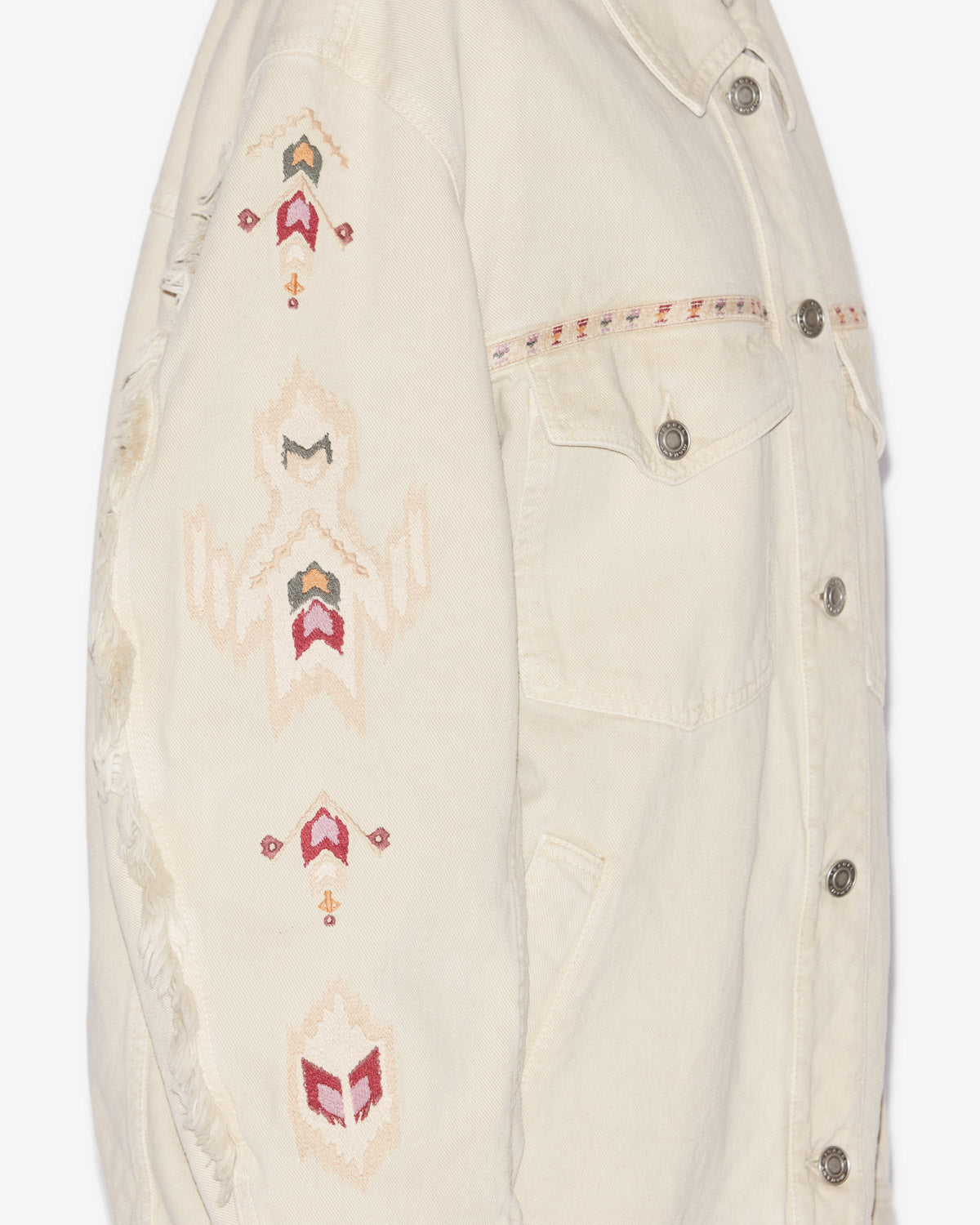 Manona embroidered denim jacket - Ecru - Woman - 2