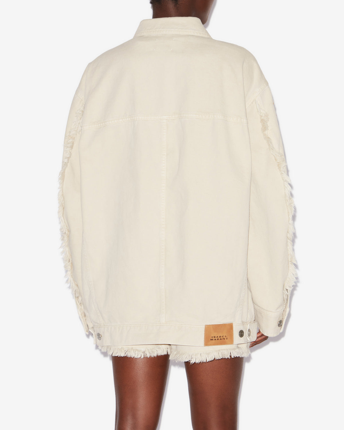 Manona embroidered denim jacket - Ecru - Woman - 4