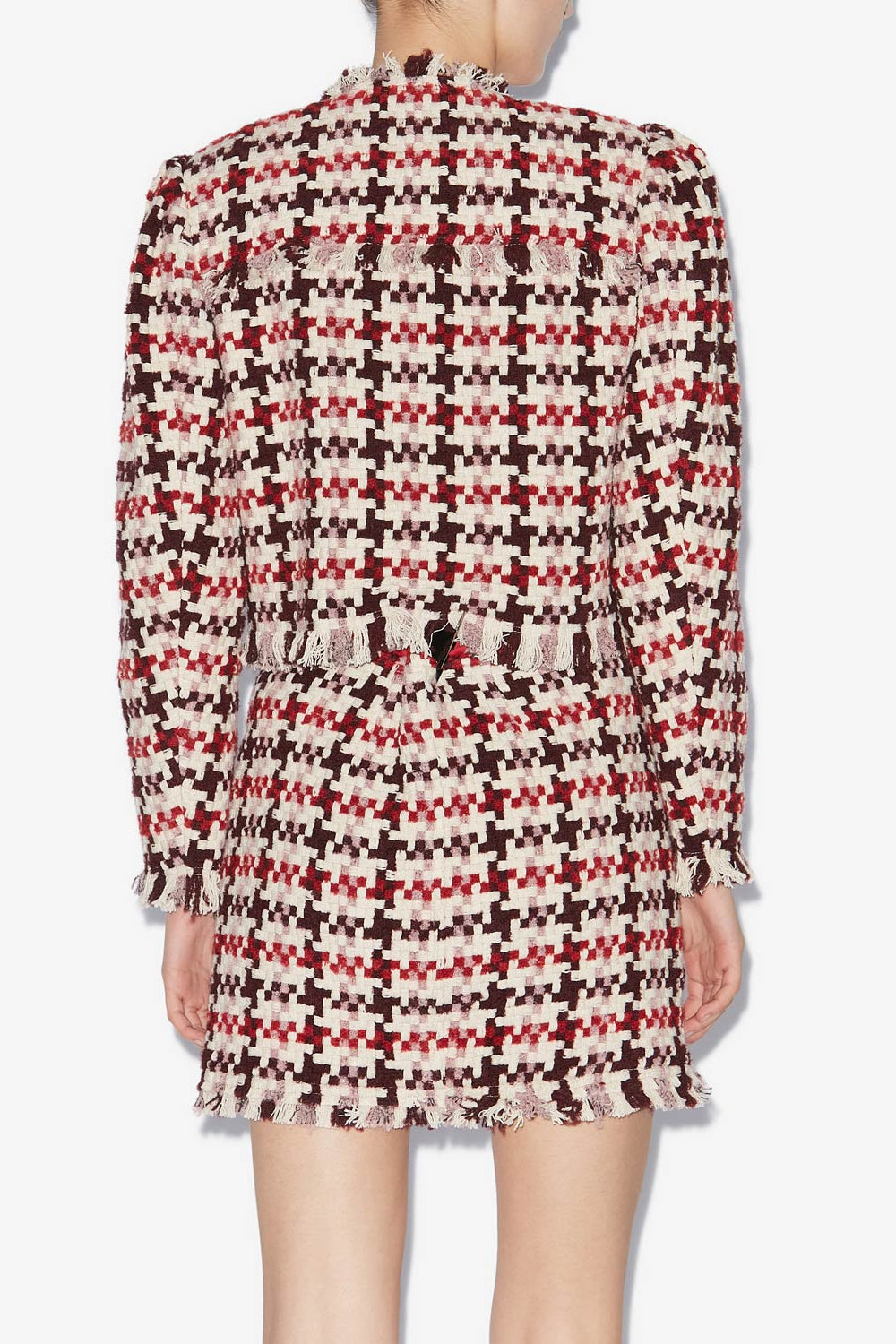 Chaqueta corta de tweed amelio - Red-pink - Woman - 5