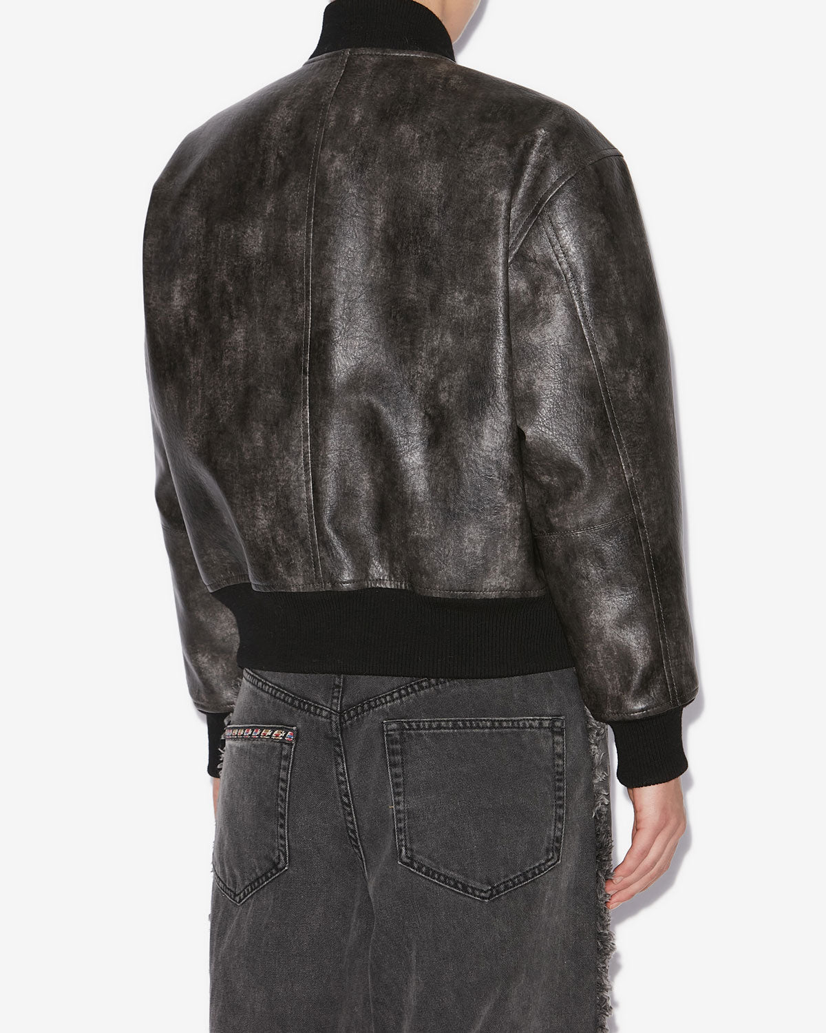 Crisley faux leather bomber jacket - Black - Woman - 4