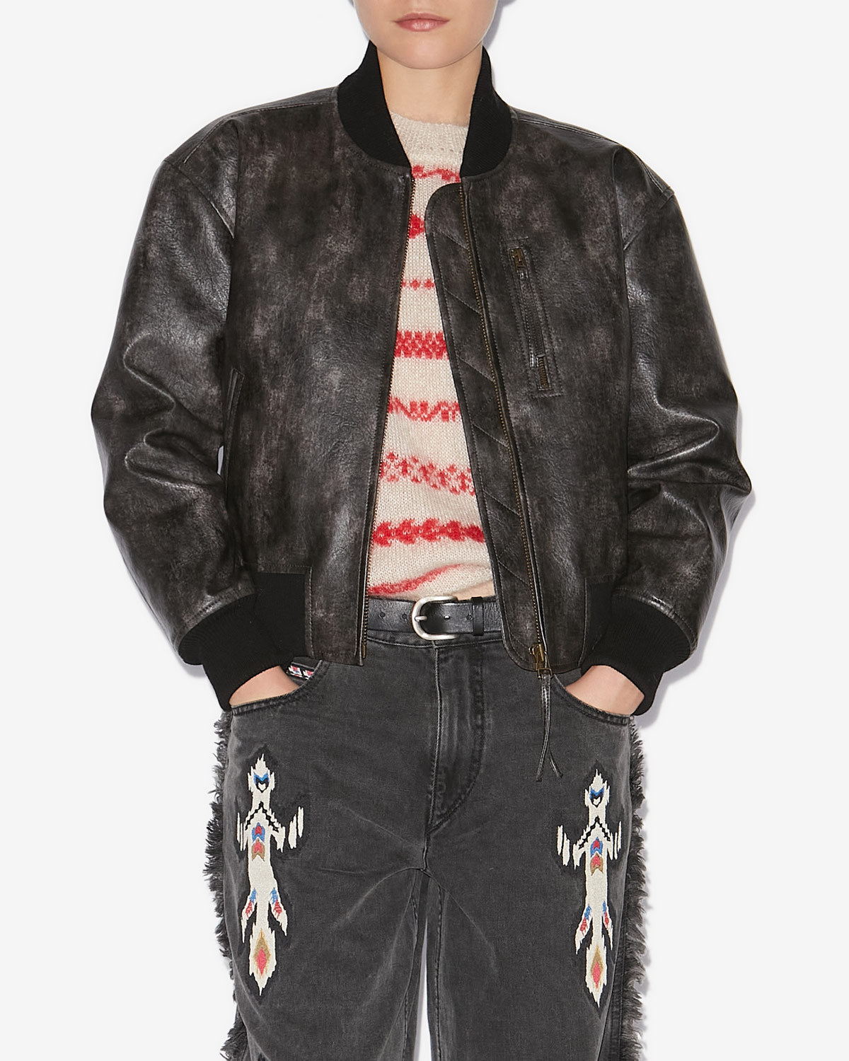 Crisley faux leather bomber jacket - Black - Woman - 3