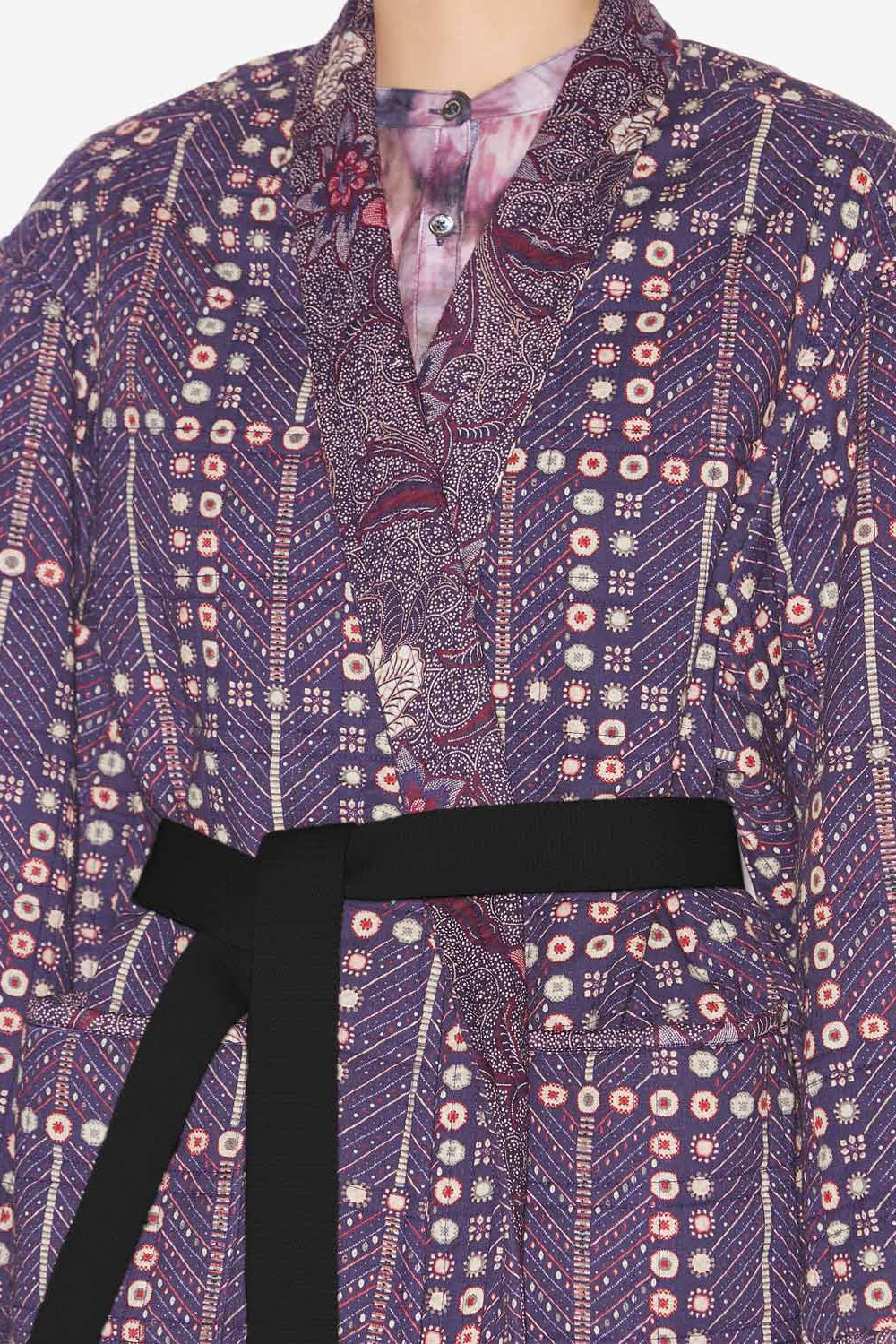 Bedruckte jacke chancel aus baumwolle - Lila - Woman - 3