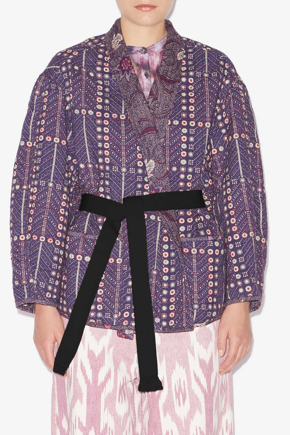 Bedruckte jacke chancel aus baumwolle - Lila - Woman - 4