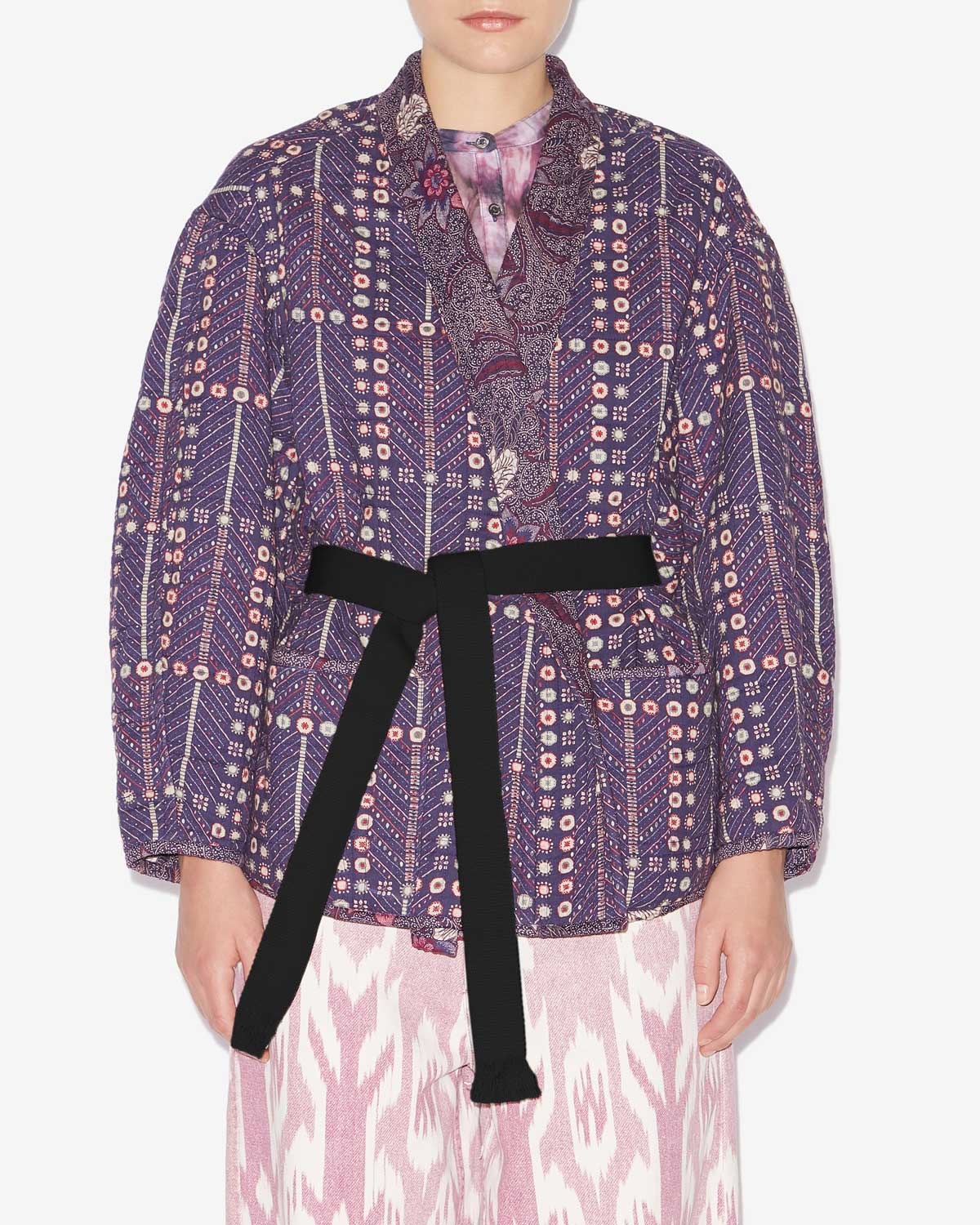 Bedruckte jacke chancel aus baumwolle - Lila - Woman - 3